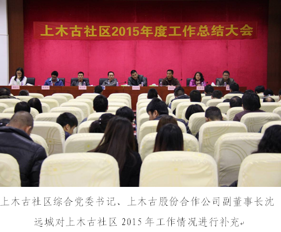 上木古社区召开2015年度工作总结大会
